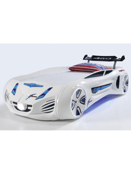 Ліжко машинка Tesla Star біла пластикова